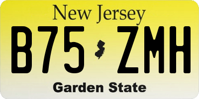 NJ license plate B75ZMH