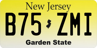 NJ license plate B75ZMI