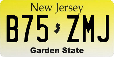 NJ license plate B75ZMJ
