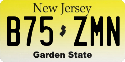 NJ license plate B75ZMN