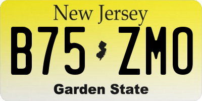 NJ license plate B75ZMO