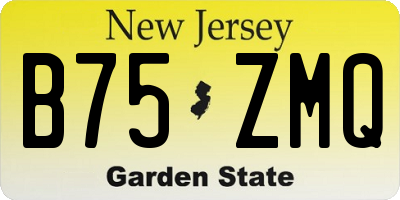 NJ license plate B75ZMQ