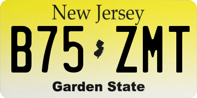 NJ license plate B75ZMT