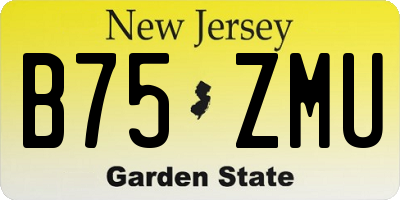 NJ license plate B75ZMU