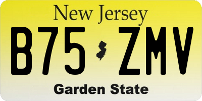 NJ license plate B75ZMV