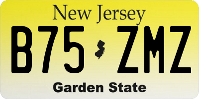 NJ license plate B75ZMZ