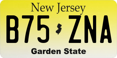 NJ license plate B75ZNA