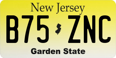 NJ license plate B75ZNC