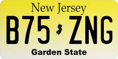 NJ license plate B75ZNG