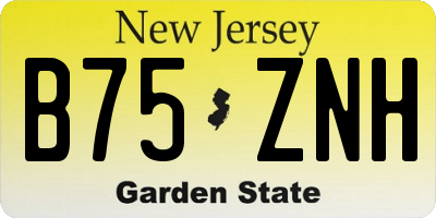 NJ license plate B75ZNH