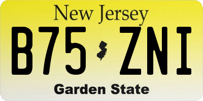 NJ license plate B75ZNI