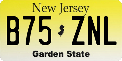 NJ license plate B75ZNL