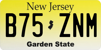 NJ license plate B75ZNM