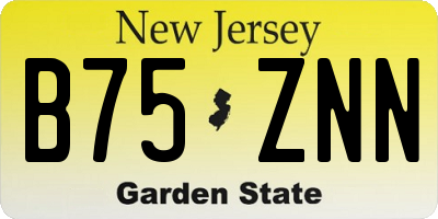 NJ license plate B75ZNN