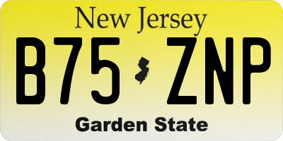 NJ license plate B75ZNP