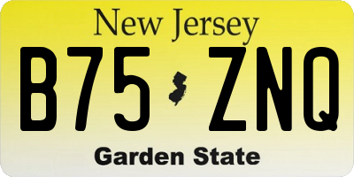 NJ license plate B75ZNQ