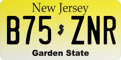 NJ license plate B75ZNR