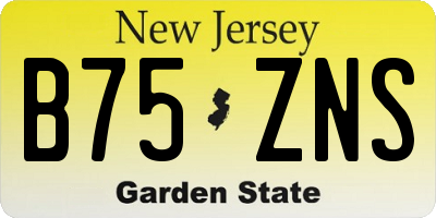 NJ license plate B75ZNS