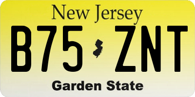NJ license plate B75ZNT