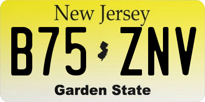 NJ license plate B75ZNV