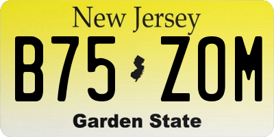 NJ license plate B75ZOM