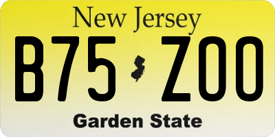 NJ license plate B75ZOO