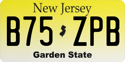 NJ license plate B75ZPB