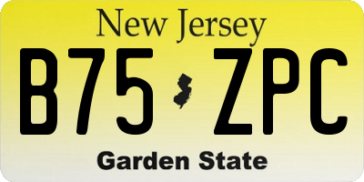 NJ license plate B75ZPC