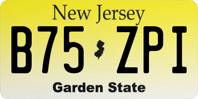 NJ license plate B75ZPI