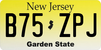 NJ license plate B75ZPJ
