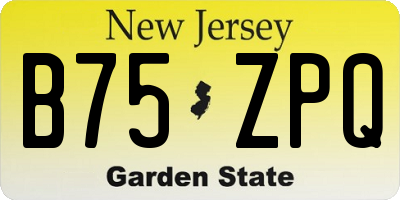 NJ license plate B75ZPQ