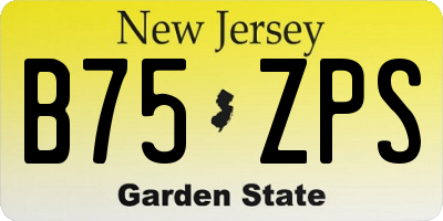 NJ license plate B75ZPS