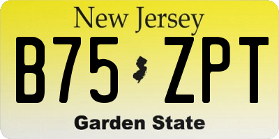 NJ license plate B75ZPT