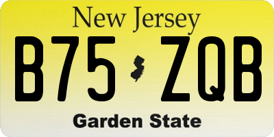 NJ license plate B75ZQB