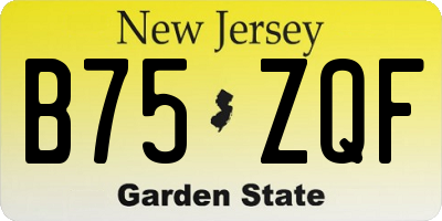NJ license plate B75ZQF
