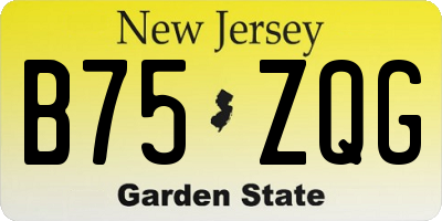 NJ license plate B75ZQG