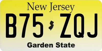 NJ license plate B75ZQJ