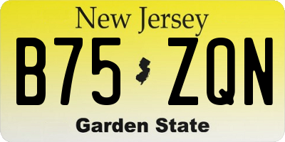 NJ license plate B75ZQN