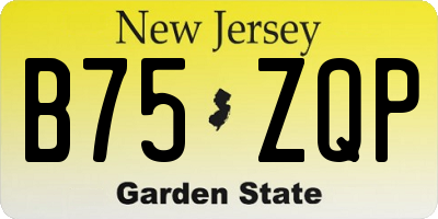NJ license plate B75ZQP