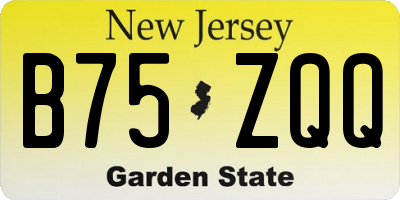 NJ license plate B75ZQQ