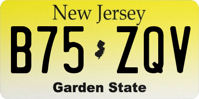NJ license plate B75ZQV
