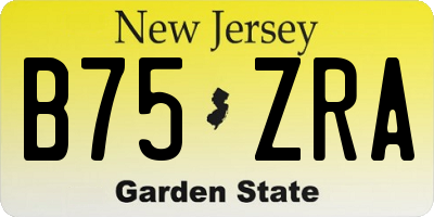 NJ license plate B75ZRA