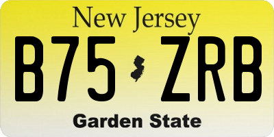 NJ license plate B75ZRB