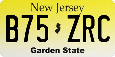 NJ license plate B75ZRC