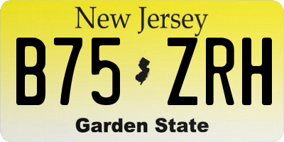 NJ license plate B75ZRH