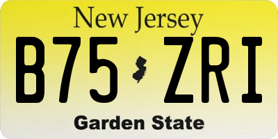NJ license plate B75ZRI