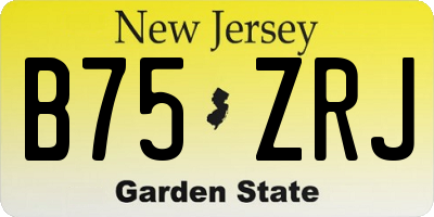 NJ license plate B75ZRJ