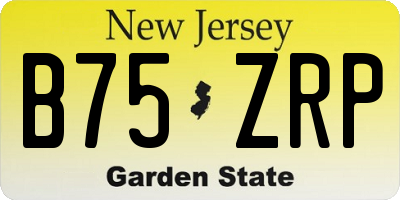 NJ license plate B75ZRP