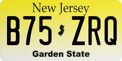 NJ license plate B75ZRQ