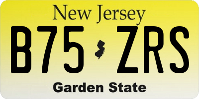 NJ license plate B75ZRS